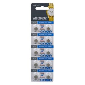 Батарейка GoPower G3/LR736/LR41/392A/192 BL10 Alkaline 15V