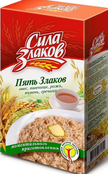 Хлопья Сила злаков овсяные с пшеничными и ржаными отрубями быстр приг к/у 400г