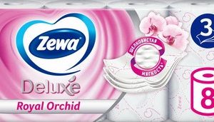 Бумага туалетная Zewa Deluxe орхидея 3-хсл 8шт