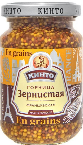 Горчица Кинто Зернистая французская ст/б 170г