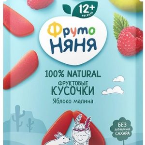 Фруктовые кусочки ФрутоНяня яблоко-малина 12+ м/у 15г