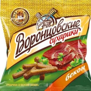 Сухарики Воронцовские ржано-пшеничные со вкусом Бекон 80г