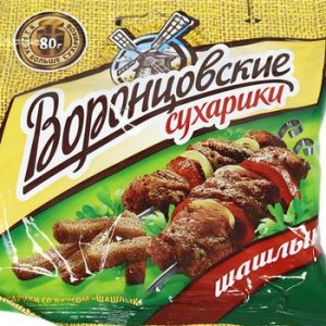 Сухарики Воронцовские ржано-пшеничные со вкусом Шашлык 80г