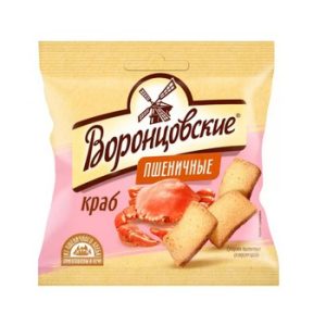 Сухарики Воронцовские пшеничные со вкусом Краба слайсы 80г