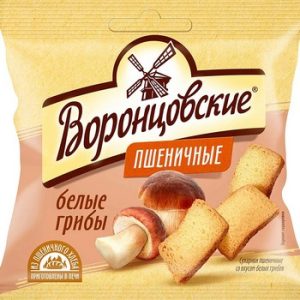 Сухарики Воронцовские пшеничные со вкусом Белых грибов слайсы 80г