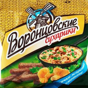 Сухарики Воронцовские ржано-пшеничные со вкусом Лисички жареные в сметане 80г