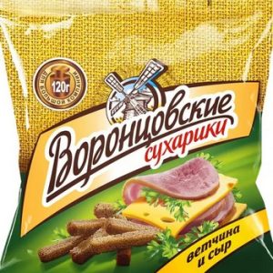 Сухарики Воронцовские ржано-пшеничные со вкусом Ветчина с сыром 120г