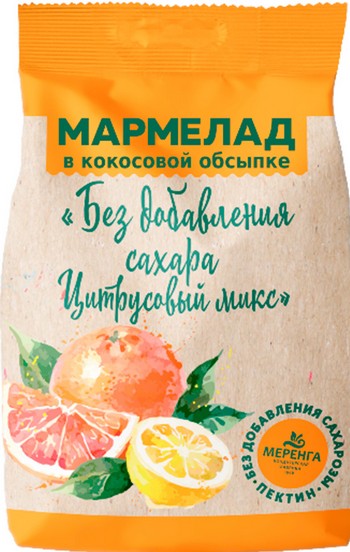 Мармелад Меренга цитрусовый микс кокосовая обсыпка б/сахара 220г