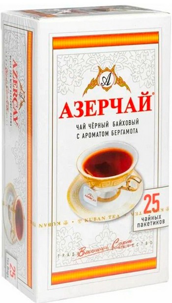 Чай Азерчай байховый бергамот черный 25*2г