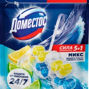 Блок д/унитаза Domestos Power 5 лайм и океан 5х50г