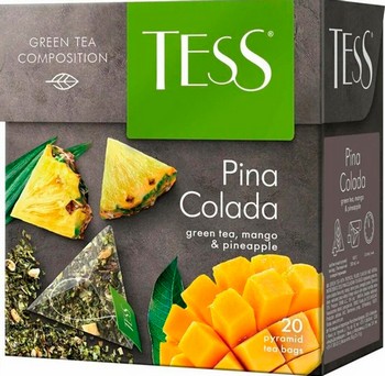 Чай Tess Pina Colada зел ф/п пирамидка 20*1,8г