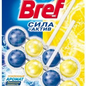 Блок д/унитаза Bref Сила Актив 4в1 лимонная свежесть 2х50г