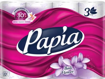 Бумага туалетная Papia Балийский цветок 3-хсл 12шт