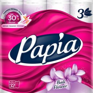 Бумага туалетная Papia Балийский цветок 3-хсл 32шт