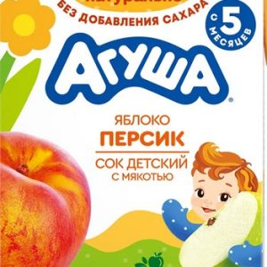 Сок Агуша яблоко-персик с мякотью т/п 200мл