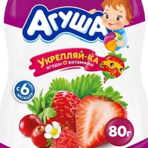 Пюре Агуша Укрепляй-ка яблоко-клубника-земляника-клюква д/п 80г