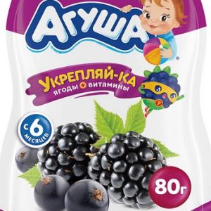 Пюре Агуша Укрепляй-ка яблоко-черн смородина-ежевика д/п 80г