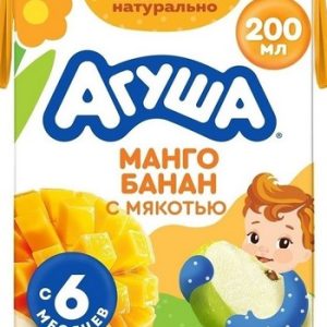 Сок Агуша яблоко-манго-банан 6+ т/п 200г
