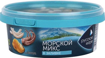 Коктейль Русское море Морской микс из морепродуктов в заливке 300г