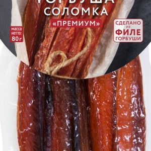 Горбуша Меридиан соломка копчено-вяленая премиум в/у 80г