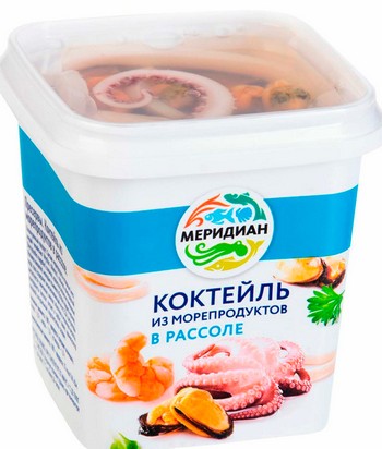 Коктейль Меридиан из морепродуктов в рассоле п/б 270г