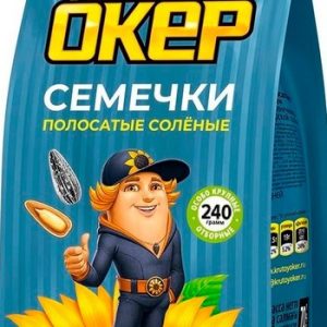 Семена подсолнечника Крутой Окер полосатые с морской солью 240г