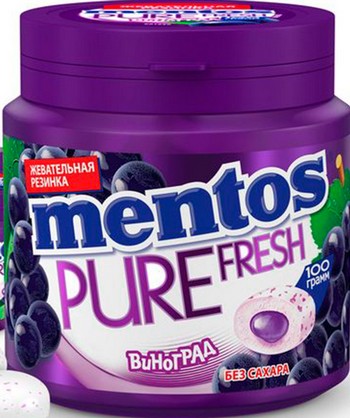 Жев.резинка Mentos Pure Fresh Виноград 100г