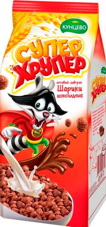 Сухой завтрак Кунцево Супер Хрупер шарики шоколадные м/у 200г