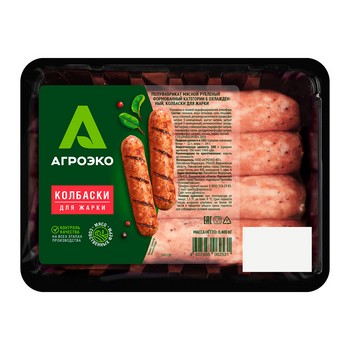 Колбаски Агроэко Для жарки кат.Б охл в/у 400г
