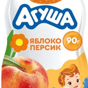Пюре Агуша яблоко-персик 5мес д/п 90г