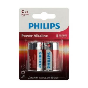 Батарейки Philips LR14P2B/51 С алкалиновые 2шт