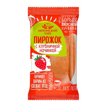 Пирожок Аютинский хлеб с клубникой в/с в уп 70г