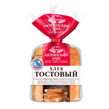 Хлеб Аютинский тостовый в/с нарез половинка в уп 280г