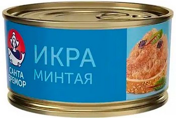 Икра минтая Санта Бремор деликатесная люкс ж/б ключ 130г