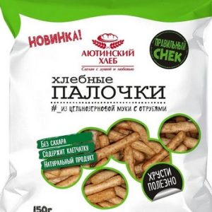 Хлебные палочки Аютинский хлеб из цельнозерновой муки с отрубями 150г