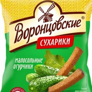 Сухарики Воронцовские ржано-пшеничные со вкусом малосольных огурчиков 120г