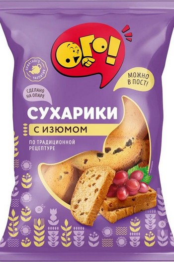 Сухарики ОГО! с изюмом 250г