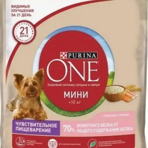 Корм д/собак Purina One Mini Чувствительное пищеварение лосось 600г
