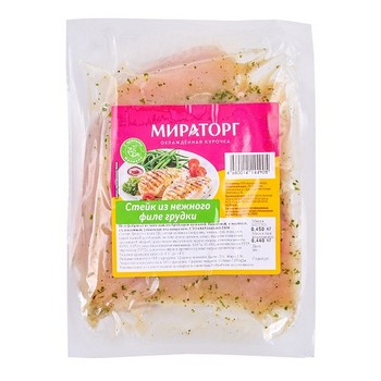 Стейк Мираторг из нежного филе грудки охл в/у 450г