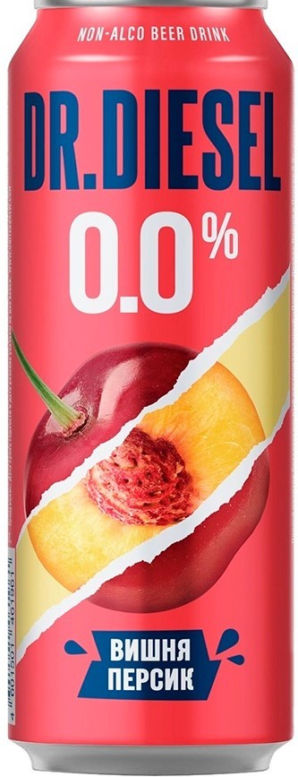 Пивной напиток б/алк Д.Дизель вишня-персик пастериз ж/б 0,43л