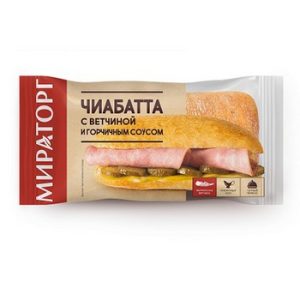 Чиабатта Мираторг с ветчиной и горчичным соусом охл 190г