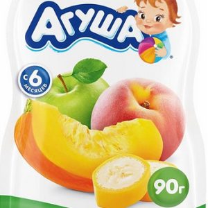 Пюре Агуша яблоко-персик-тыква-банан д/п 90г