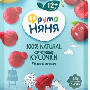 Фруктовые кусочки ФрутоНяня яблоко-вишня м/у 15г