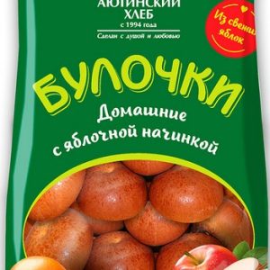 Булочка Аютинский хлеб Домашняя с яблочной начинкой 200г