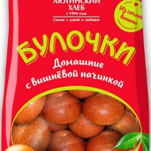 Булочка Аютинский хлеб Домашняя с вишневой начинкой 200г