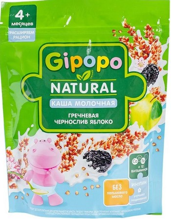 Каша Gipopo с/м гречневая чернослив-яблоко м/у 200г