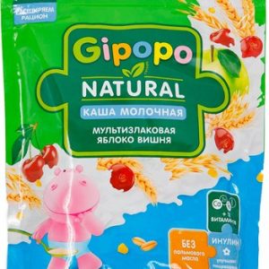 Каша Gipopo с/м мультизлаковая яблоко-вишня м/у 170г