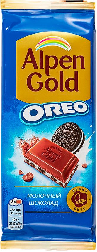 Шоколад Alpen Gold Oreo ваниль и кус печ 85г