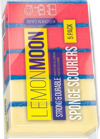 Губка д/посуды Lemon Moon 96х64х27мм 5шт арт.L005