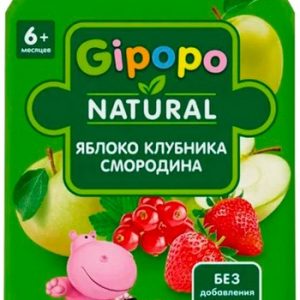 Пюре Gipopo яблоко-клубника-красная смородина д/п 90г